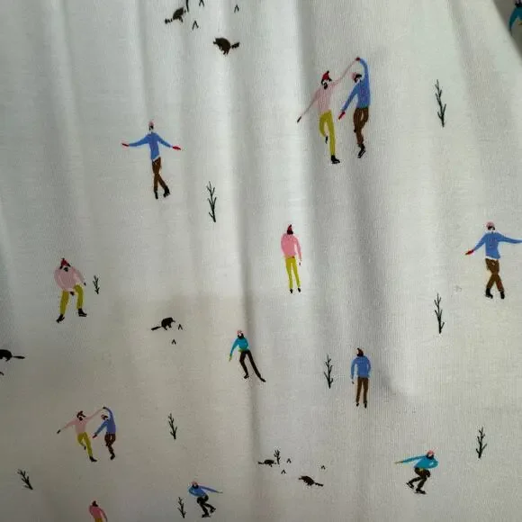 Anthropologie Pajama Pants Womens 3X White Emily Isabella Winter Skater Holiday - Picture 7 of 16